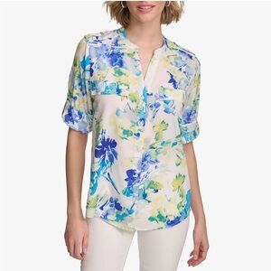 Calvin Klein Womens Long Sleeve Roll Top